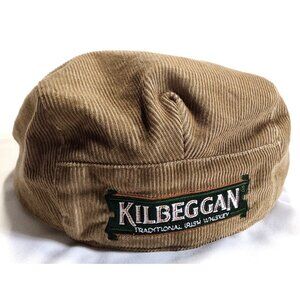 Kilbeggan Irish Whiskey Courduroy Hat Newsboy Cabbie Cap Brown Cotton Golf
